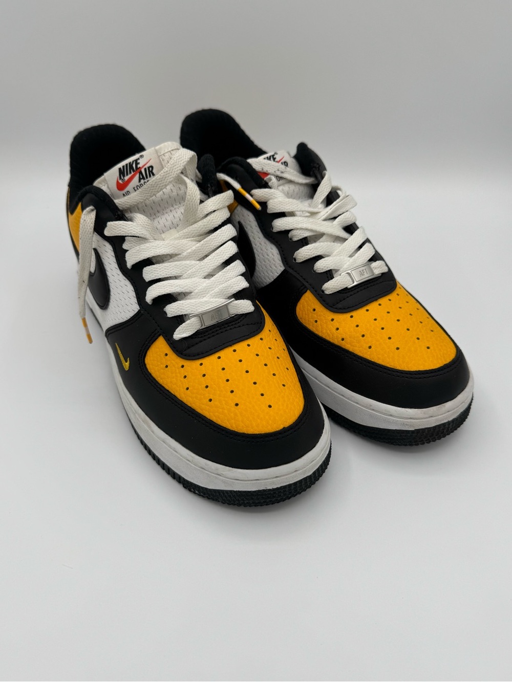Nike Men’s Air Force 1 Mesh Sneakers in Yellow, Black & White